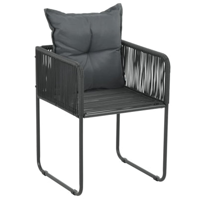 Outdoor Chairs 2 pcs with Pillows Poly Rattan Black Payday Deals