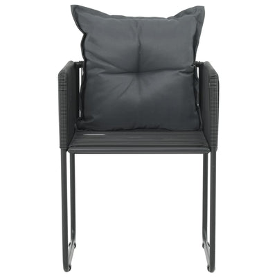 Outdoor Chairs 2 pcs with Pillows Poly Rattan Black Payday Deals