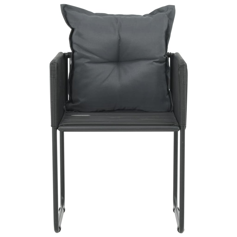 Outdoor Chairs 2 pcs with Pillows Poly Rattan Black Payday Deals