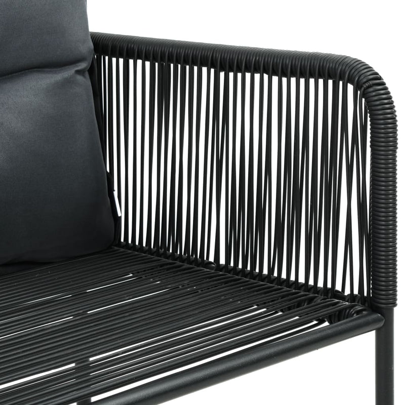 Outdoor Chairs 2 pcs with Pillows Poly Rattan Black Payday Deals