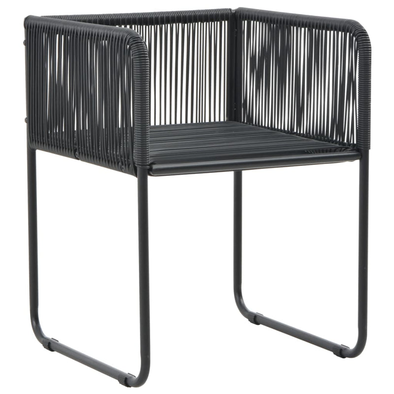 Outdoor Chairs 2 pcs with Pillows Poly Rattan Black Payday Deals