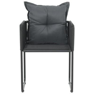 Outdoor Chairs 6 pcs with Pillows Poly Rattan Black Payday Deals