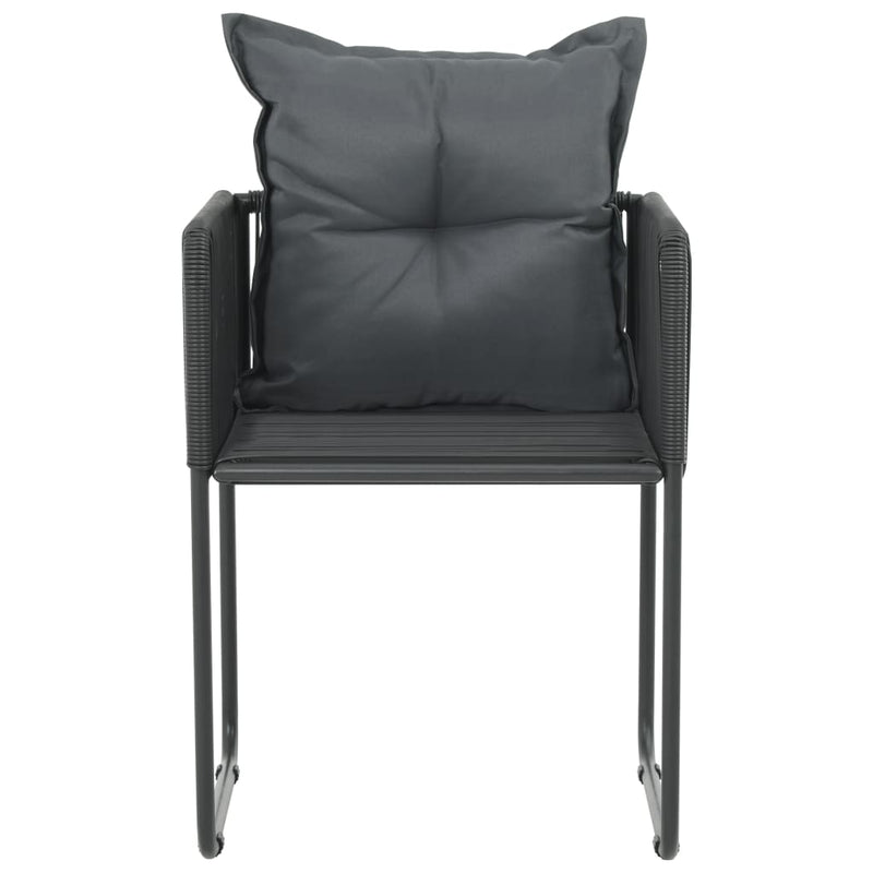 Outdoor Chairs 6 pcs with Pillows Poly Rattan Black Payday Deals