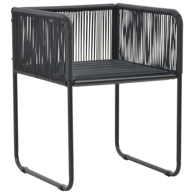 Outdoor Chairs 6 pcs with Pillows Poly Rattan Black Payday Deals