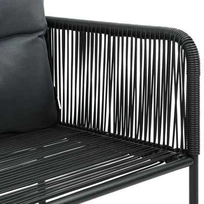 Outdoor Chairs 6 pcs with Pillows Poly Rattan Black Payday Deals