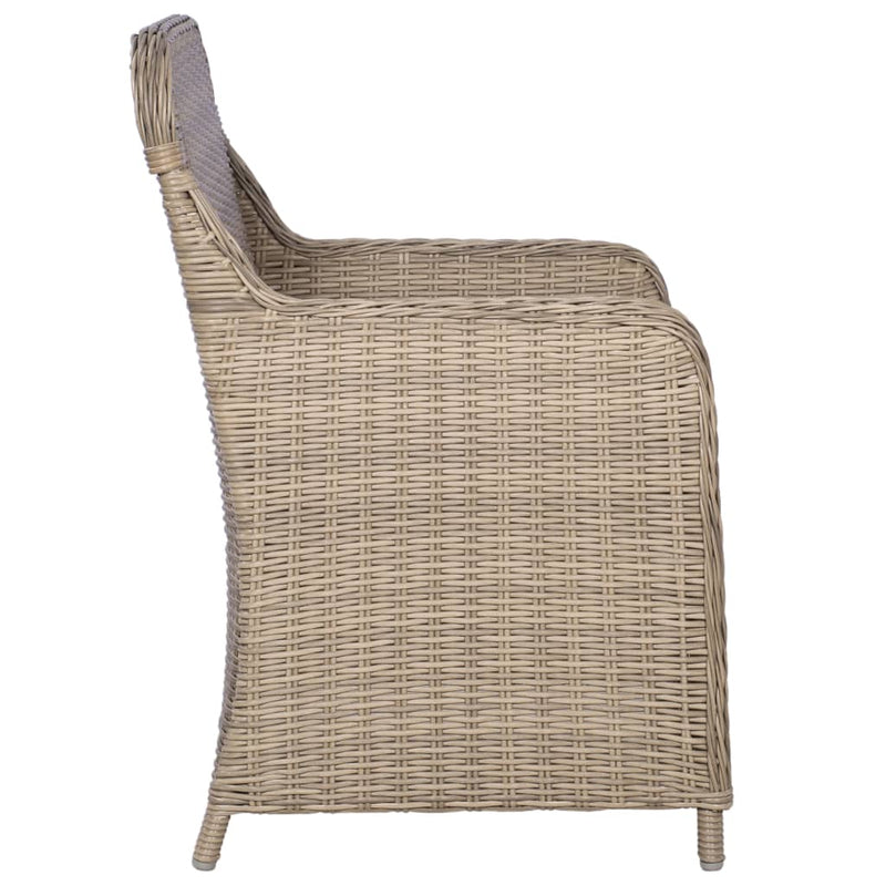 Outdoor Chairs with Cushions 2 pcs Poly Rattan Brown Payday Deals