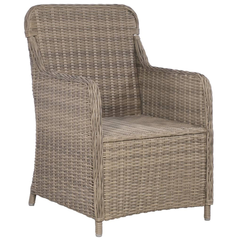 Outdoor Chairs with Cushions 2 pcs Poly Rattan Brown Payday Deals