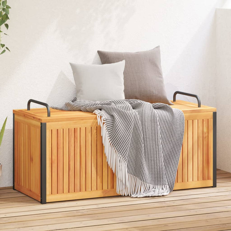 Outdoor Cushion Box 110x45x42/53 cm Solid Wood Acacia and Steel Payday Deals
