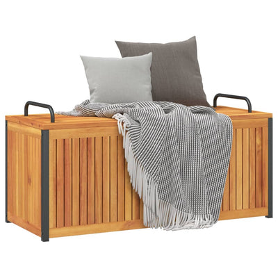 Outdoor Cushion Box 110x45x42/53 cm Solid Wood Acacia and Steel Payday Deals