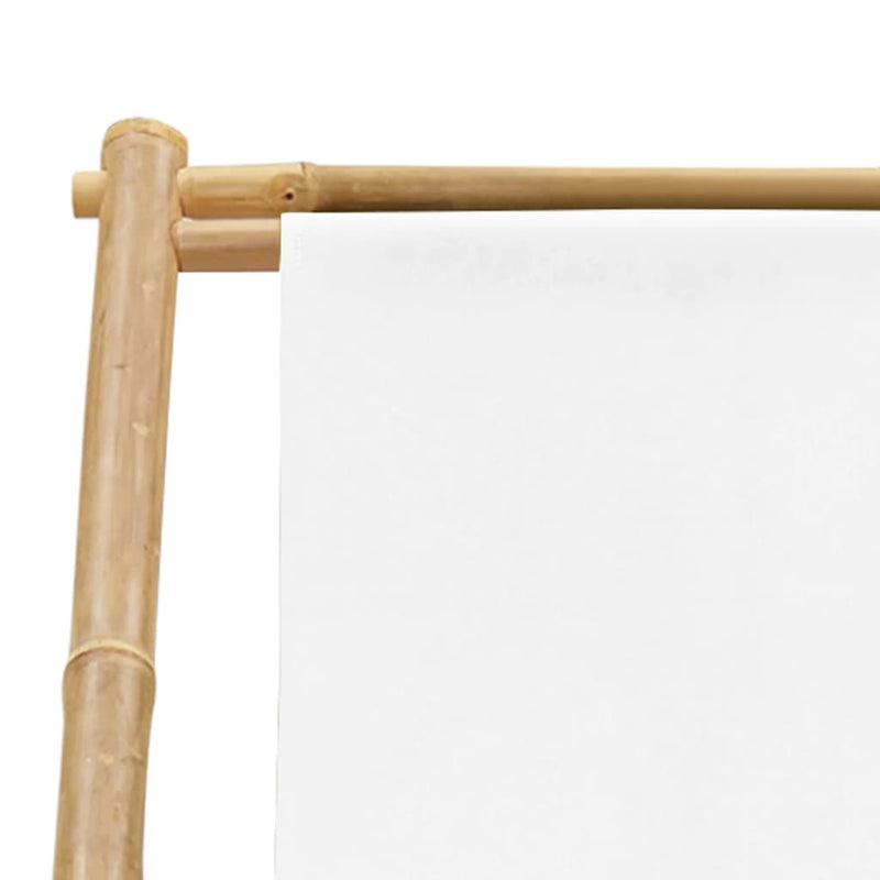 Outdoor Deck Chair Bamboo and Canvas Payday Deals
