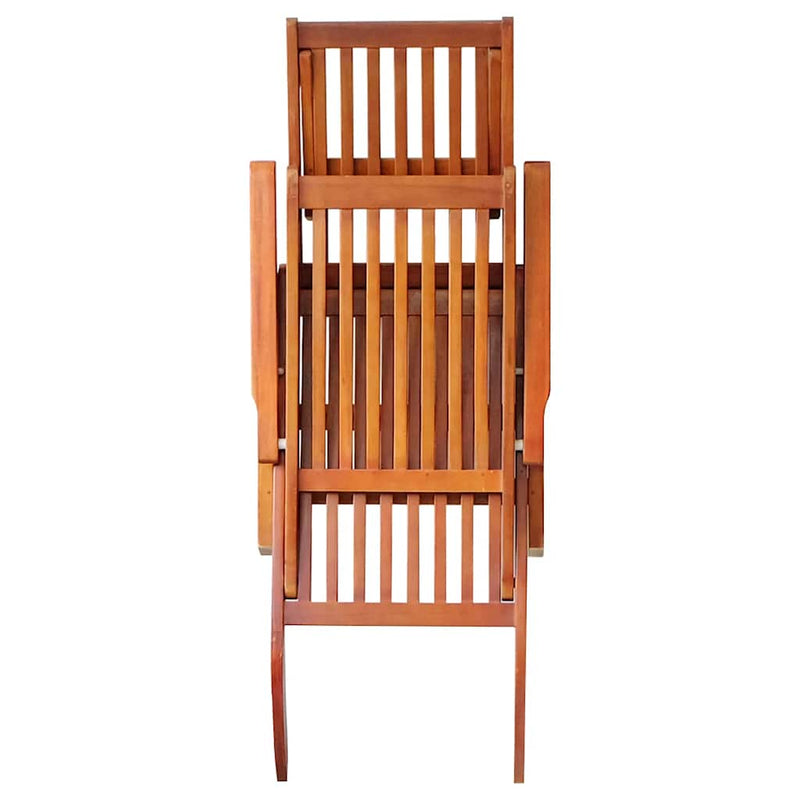 Outdoor Deck Chair with Footrest and Cushion Solid Acacia Wood Payday Deals