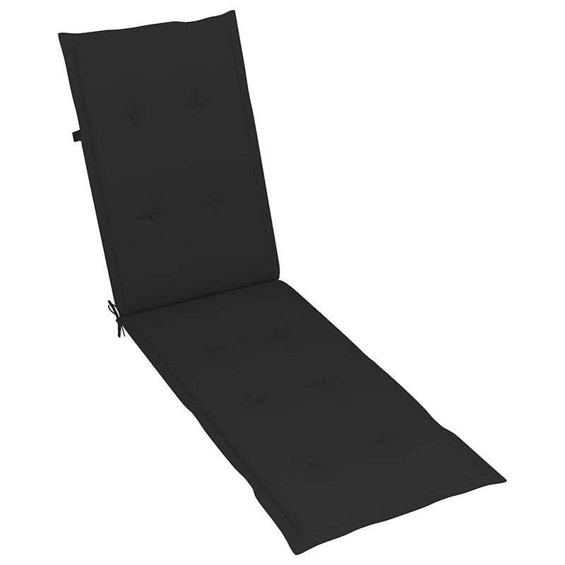 Outdoor Deck Chair with Footrest and Cushion Solid Acacia Wood Payday Deals