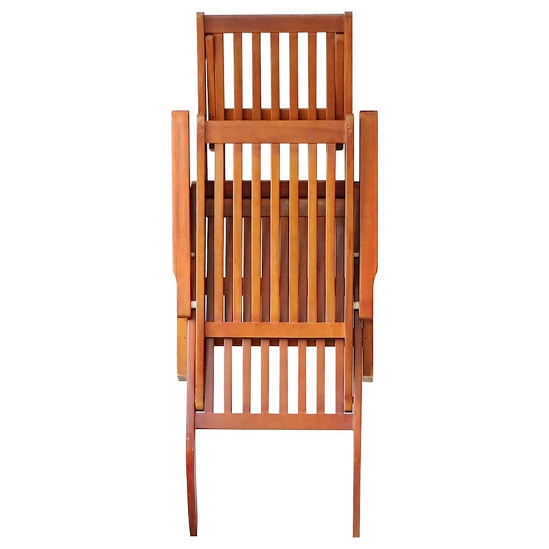 Outdoor Deck Chair with Footrest and Cushion Solid Acacia Wood Payday Deals