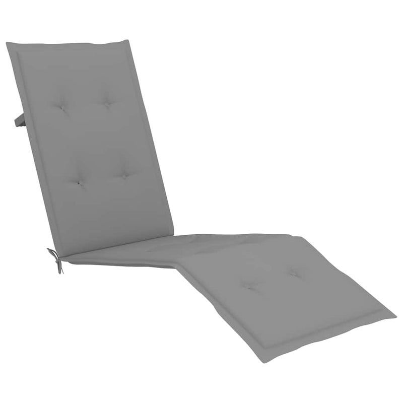 Outdoor Deck Chair with Footrest and Cushion Solid Acacia Wood Payday Deals