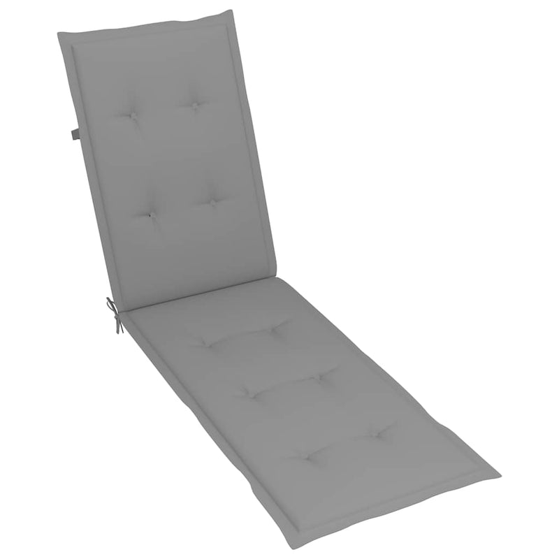 Outdoor Deck Chair with Footrest and Cushion Solid Acacia Wood Payday Deals