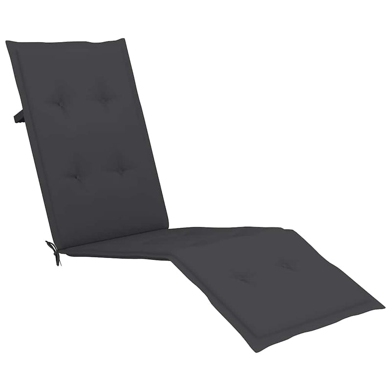 Outdoor Deck Chair with Footrest and Cushion Solid Acacia Wood Payday Deals