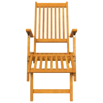 Outdoor Deck Chair with Footrest and Table Solid Wood Acacia Payday Deals