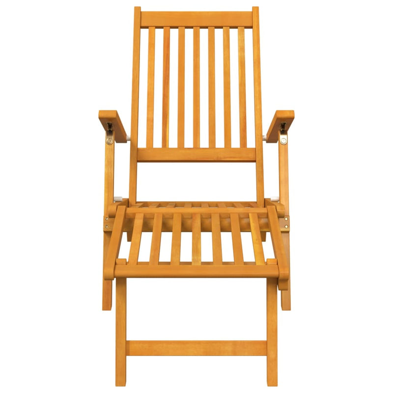 Outdoor Deck Chair with Footrest and Table Solid Wood Acacia Payday Deals