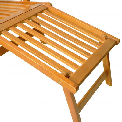 Outdoor Deck Chair with Footrest and Table Solid Wood Acacia Payday Deals