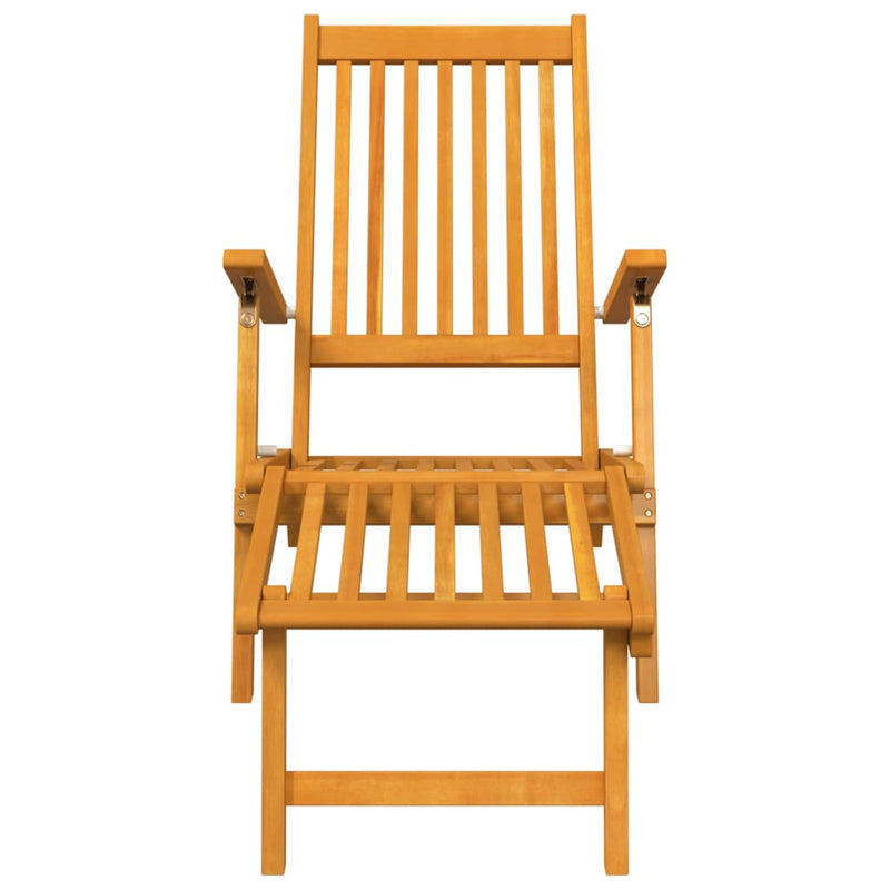 Outdoor Deck Chairs with Footrests 2 pcs Solid Wood Acacia Payday Deals