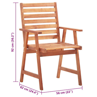 Outdoor Dining Chairs 3 pcs with Cushions Solid Acacia Wood Payday Deals
