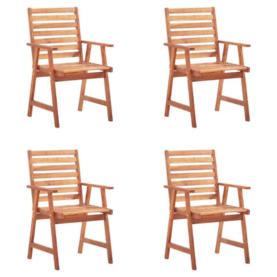 Outdoor Dining Chairs 4 pcs with Cushions Solid Acacia Wood Payday Deals