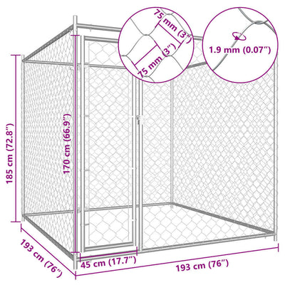 Outdoor Dog Kennel 193x193x185 cm Payday Deals