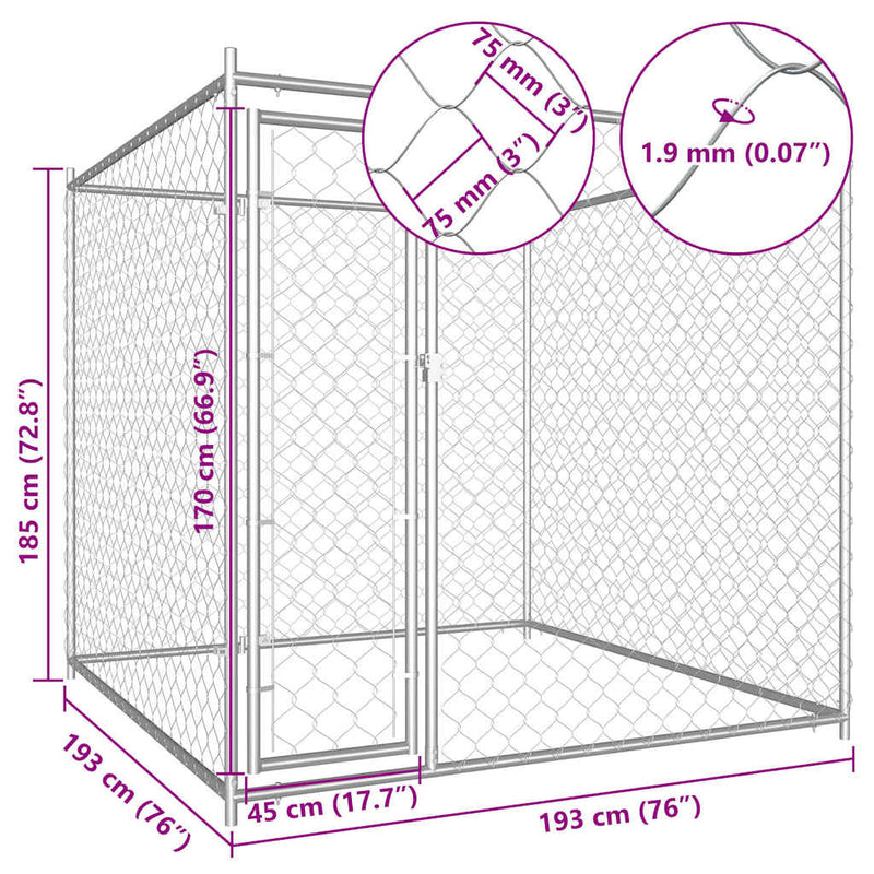 Outdoor Dog Kennel 193x193x185 cm Payday Deals