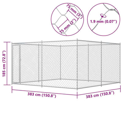 Outdoor Dog Kennel 383x383x185 cm Payday Deals