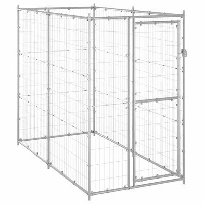 Outdoor Dog Kennel Galvanised Steel 110x220x180 cm Payday Deals