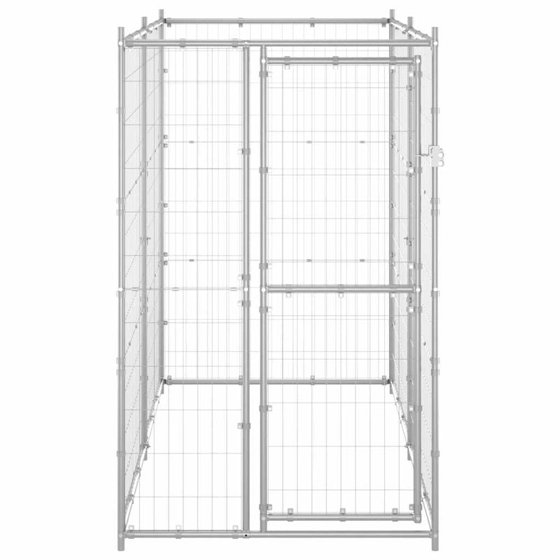 Outdoor Dog Kennel Galvanised Steel 110x220x180 cm Payday Deals