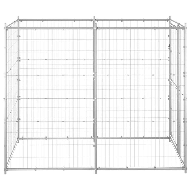 Outdoor Dog Kennel Galvanised Steel 110x220x180 cm Payday Deals