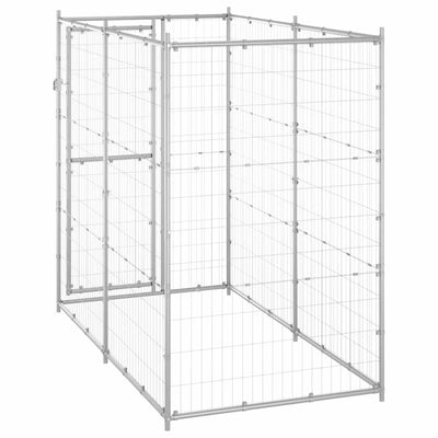 Outdoor Dog Kennel Galvanised Steel 110x220x180 cm Payday Deals