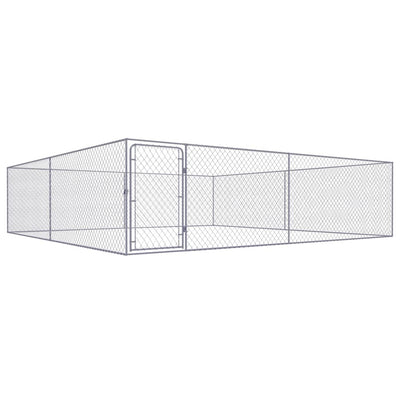 Outdoor Dog Kennel Galvanised Steel 4x4x1 m Payday Deals