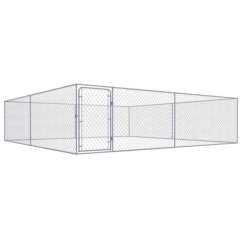Outdoor Dog Kennel Galvanised Steel 4x4x1 m Payday Deals