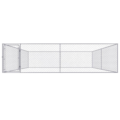 Outdoor Dog Kennel Galvanised Steel 4x4x1 m Payday Deals