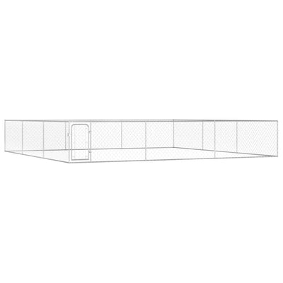 Outdoor Dog Kennel Galvanised Steel 6x6x1 m Payday Deals
