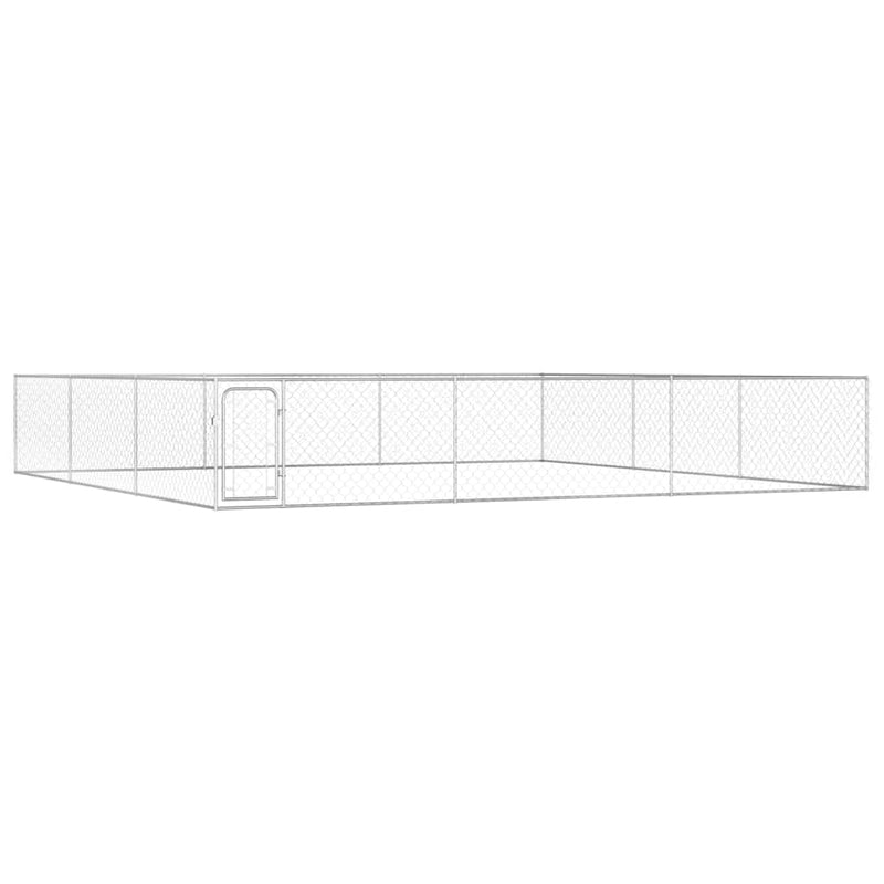 Outdoor Dog Kennel Galvanised Steel 6x6x1 m Payday Deals