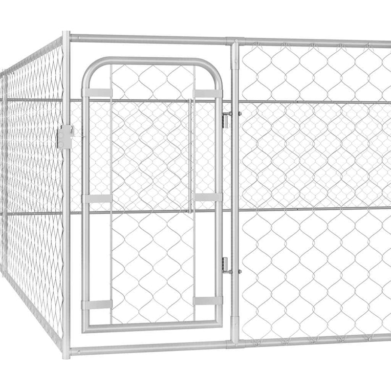 Outdoor Dog Kennel Galvanised Steel 6x6x1 m Payday Deals