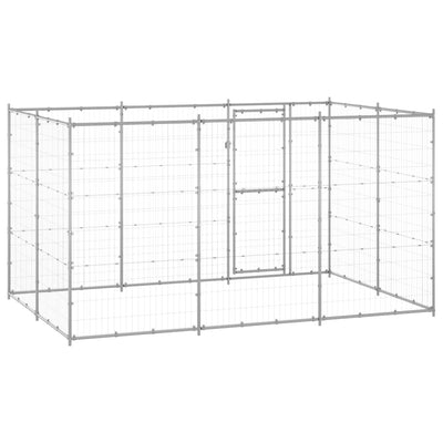 Outdoor Dog Kennel Galvanised Steel 7.26 m² Payday Deals
