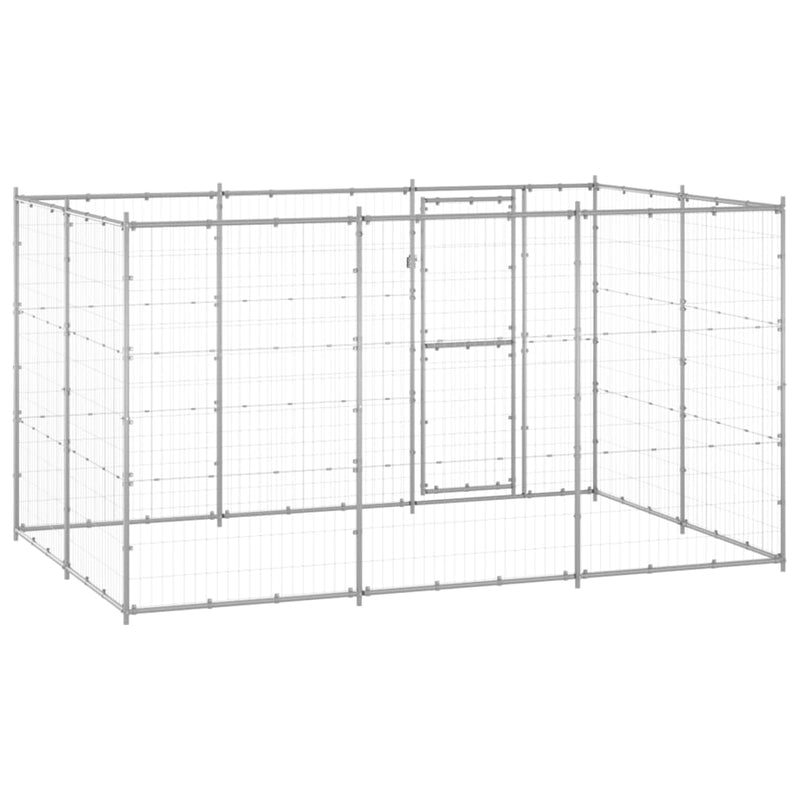 Outdoor Dog Kennel Galvanised Steel 7.26 m² Payday Deals