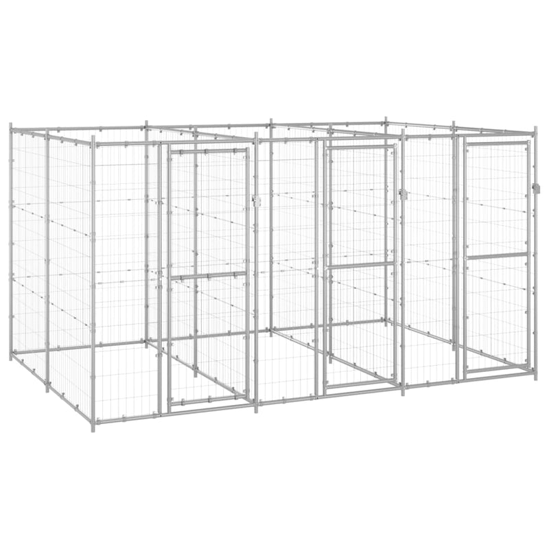 Outdoor Dog Kennel Galvanised Steel 7.26 m² Payday Deals