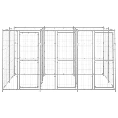 Outdoor Dog Kennel Galvanised Steel 7.26 m² Payday Deals