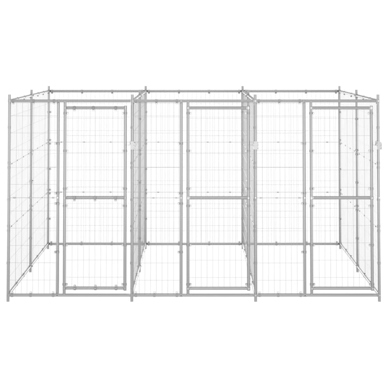 Outdoor Dog Kennel Galvanised Steel 7.26 m² Payday Deals