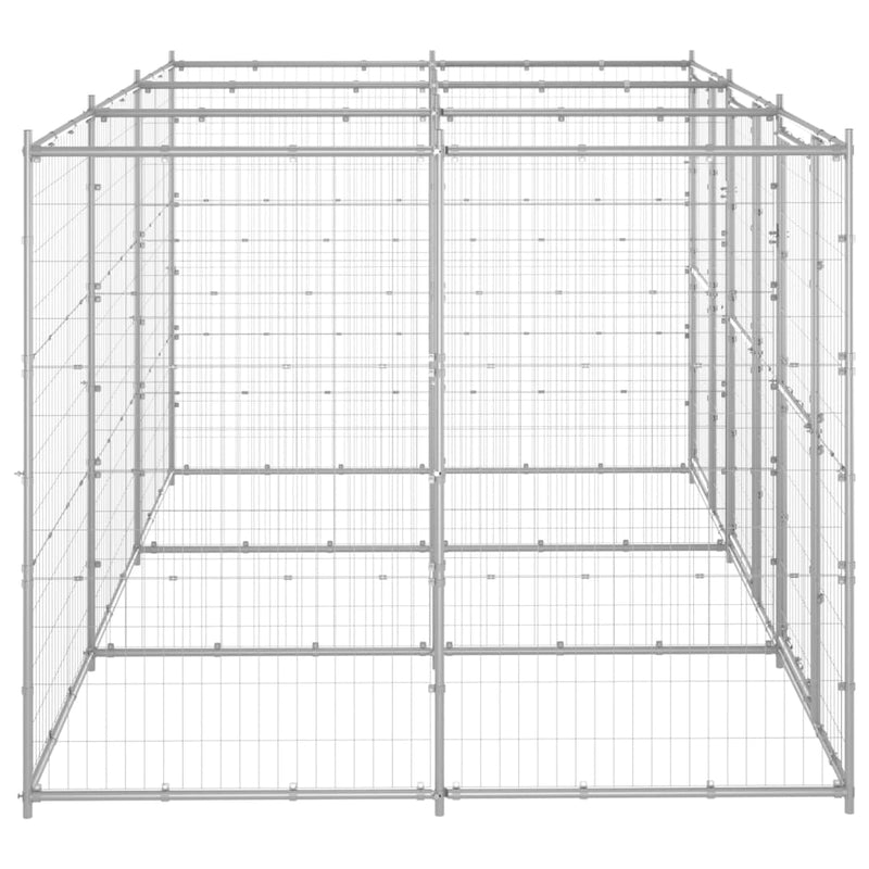Outdoor Dog Kennel Galvanised Steel 7.26 m² Payday Deals