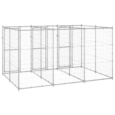 Outdoor Dog Kennel Galvanised Steel 7.26 m² Payday Deals