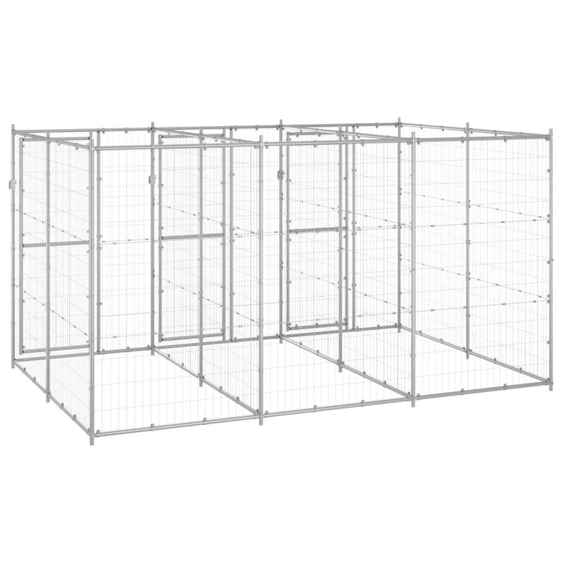 Outdoor Dog Kennel Galvanised Steel 7.26 m² Payday Deals