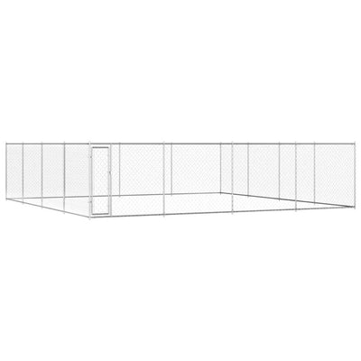 Outdoor Dog Kennel Galvanised Steel 760x760x185 cm Payday Deals