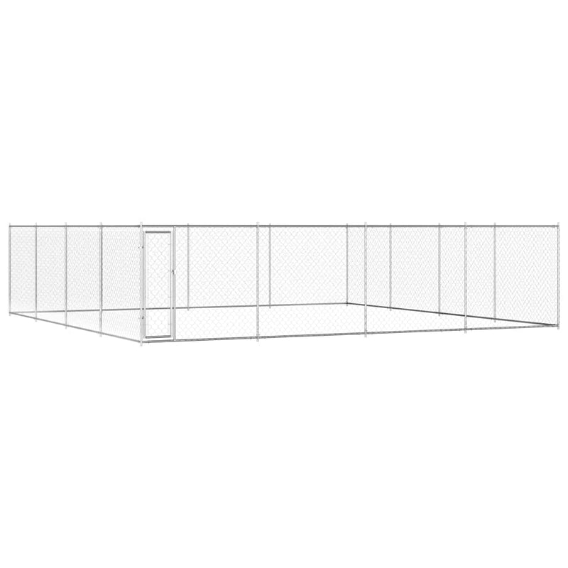 Outdoor Dog Kennel Galvanised Steel 760x760x185 cm Payday Deals