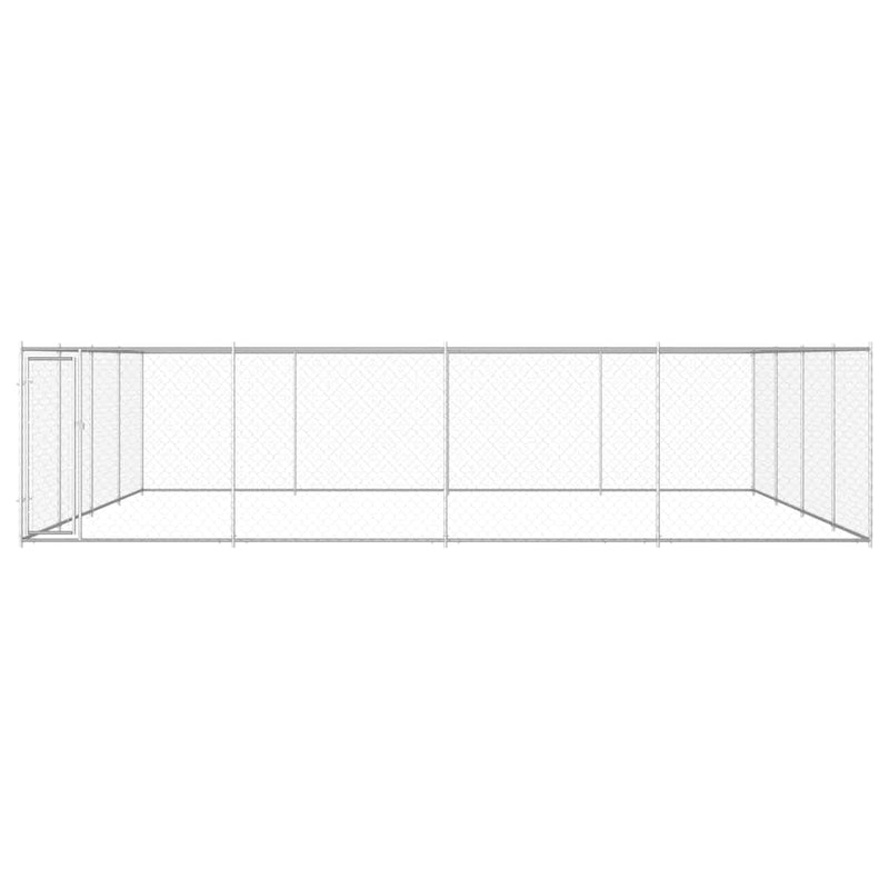 Outdoor Dog Kennel Galvanised Steel 760x760x185 cm Payday Deals